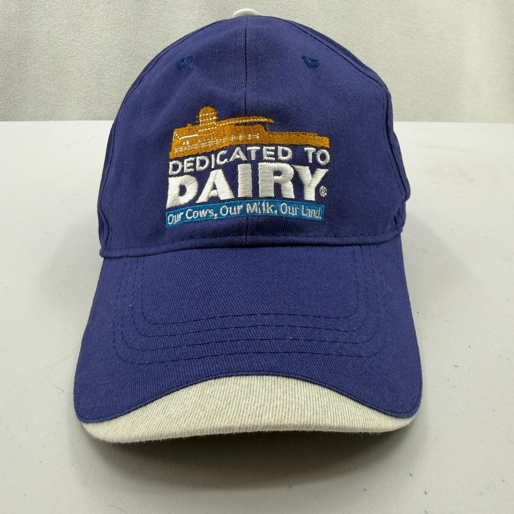 dedicated to Dairy Baseball Cap Unisex OSFA Purple Embroidered Farmer Dad Hat